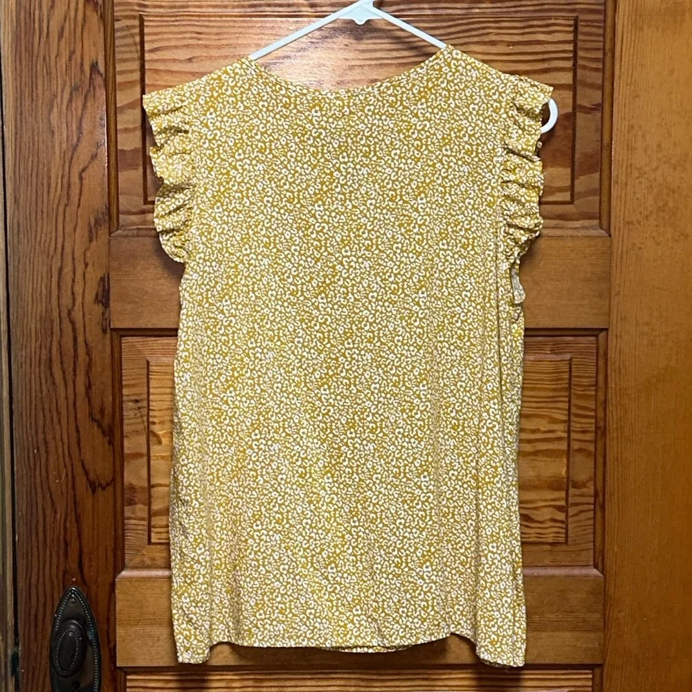 Lovely Melody leopard print cap sleeve blouse 100% rayon size Large - Picture 2 of 6